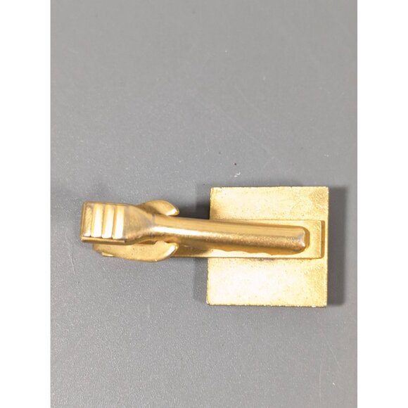 Vintage Shell Gasoline Red Enamel Gold Tone Tie Clip - Picture 5 of 6
